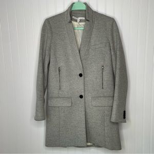Veronica Beard Car Coat Melange Wool Cashmere Blend Gray Size 2
